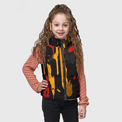 Детский жилет Красные желтые оранжевые пятна краски абстракция, цвет: 3D-светло-серый — фото 2