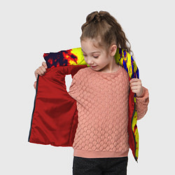 Детский жилет Герб РФ огненный стиль текстура, цвет: 3D-красный — фото 2