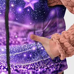 Детский жилет Абстрактные звезды в фиолетовых искрах, цвет: 3D-светло-серый — фото 2