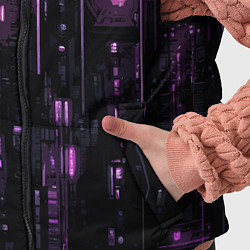 Детский жилет Киберпанк светящиеся фиолетовые элементы, цвет: 3D-красный — фото 2