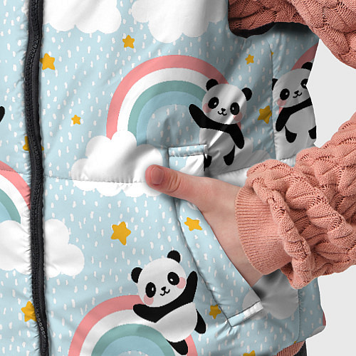 Детский жилет Панда на радуге / 3D-Красный – фото 5
