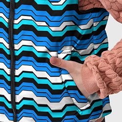 Детский жилет Синие техно волны, цвет: 3D-черный — фото 2