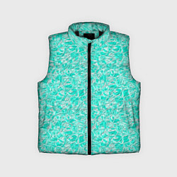 Детский жилет Абстрактный бирюзово-белый фон, цвет: 3D-черный