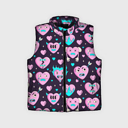 Детский жилет Паттерн с арт сердцами