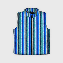 Детский жилет Сине-бирюзовый полосатый