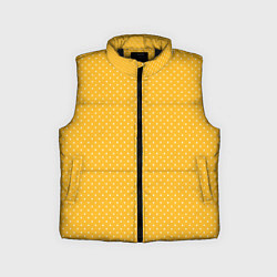 Детский жилет Жёлтый в белый маленький горошек