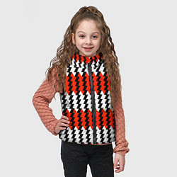 Детский жилет Вертикальные красно-белые полосы, цвет: 3D-черный — фото 2