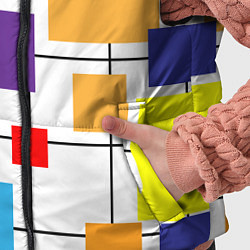 Детский жилет Разноцветные квадраты паттерны, цвет: 3D-красный — фото 2