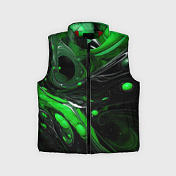 Детский жилет Green dark abstract geometry style