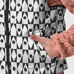 Детский жилет Чёрно-белые ромбы и круги на белом фоне, цвет: 3D-черный — фото 2
