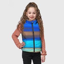 Детский жилет Голубые и коричневые полосы, цвет: 3D-светло-серый — фото 2