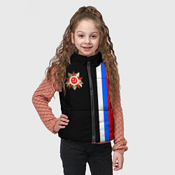 Детский жилет Великая отечественная - триколор полосы, цвет: 3D-красный — фото 2