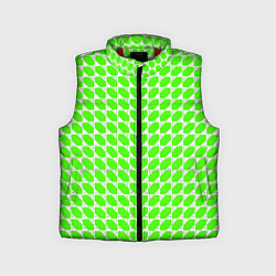 Детский жилет Зелёные лепестки шестиугольники, цвет: 3D-красный