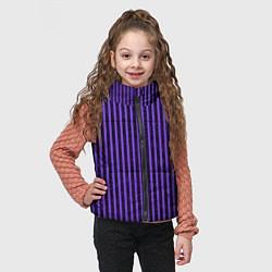 Детский жилет Полосатый яркий фиолетовый, цвет: 3D-черный — фото 2