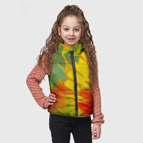Детский жилет Абстракция цветение акрил / 3D-Светло-серый – фото 3