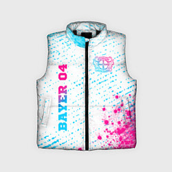 Детский жилет Bayer 04 neon gradient style вертикально, цвет: 3D-черный