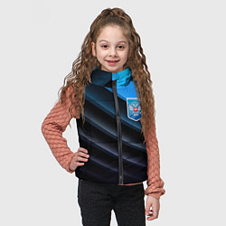 Детский жилет Герб России и черно-синяя абстракция, цвет: 3D-светло-серый — фото 2