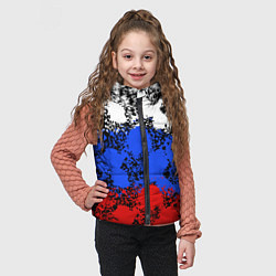 Детский жилет Российский флаг брызги, цвет: 3D-черный — фото 2