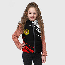 Детский жилет Герб РФ краски текстура абстрактные, цвет: 3D-красный — фото 2