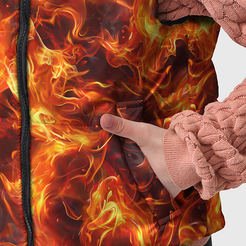 Детский жилет Текстура элементаля огня / 3D-Красный – фото 5