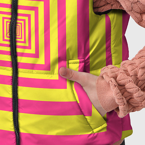 Детский жилет Желтые квадраты трансформация / 3D-Красный – фото 5