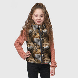 Детский жилет Лакшери паттерн с золотыми лисицами, цвет: 3D-светло-серый — фото 2