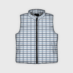 Детский жилет Светлый бело-синий паттерн клетчатый