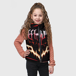 Детский жилет Агрессивные красные линии на чёрном фоне, цвет: 3D-красный — фото 2