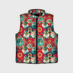 Детский жилет Мандала с кошачьим орнаментом