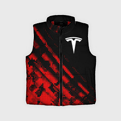 Детский жилет Tesla sport grunge, цвет: 3D-красный