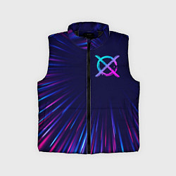 Детский жилет CreepyPasta neon blast lines, цвет: 3D-черный