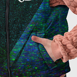 Детский жилет Led Zeppelin glitch blue, цвет: 3D-черный — фото 2