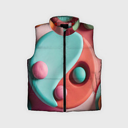 Детский жилет Пластилиновый медальон с шариками, цвет: 3D-красный