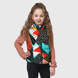 Детский жилет Abstract patchwork - ai art, цвет: 3D-красный — фото 2