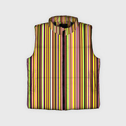 Детский жилет Жёлто-розовый сочетание полосатое