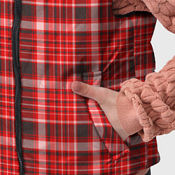 Детский жилет Красный клетчатый узор, цвет: 3D-черный — фото 2