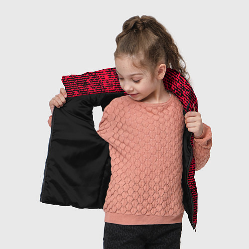 Детский жилет Ярко-розовый в чёрную текстурированную полоску / 3D-Черный – фото 4
