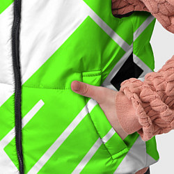 Детский жилет Зелёные широкие линии на белом фоне, цвет: 3D-красный — фото 2