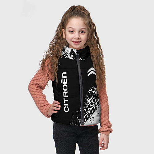 Детский жилет Ситроен: следы от шин / 3D-Светло-серый – фото 3