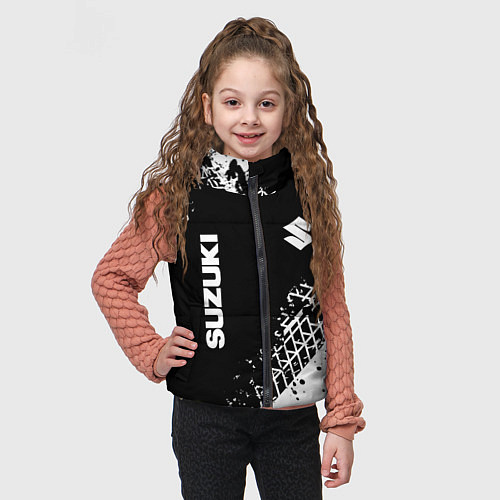 Детский жилет Сузуки: следы от шин / 3D-Светло-серый – фото 3