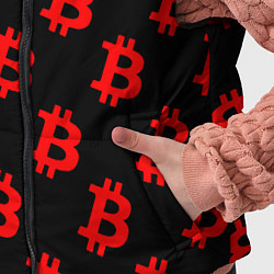 Детский жилет Bitcoin red logo money, цвет: 3D-черный — фото 2