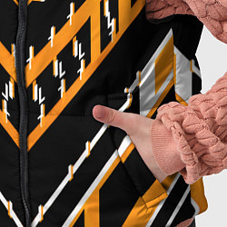 Детский жилет Жёлто-белые линии на чёрном фоне, цвет: 3D-светло-серый — фото 2