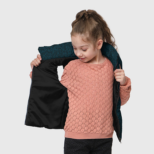 Детский жилет Текстурированный чёрно-бирюзовый / 3D-Черный – фото 4