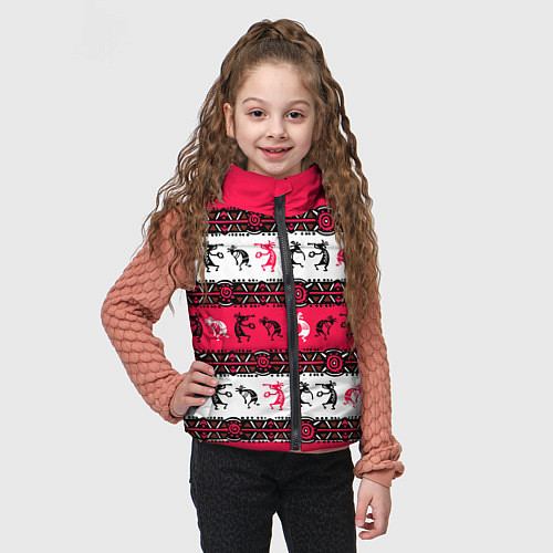 Детский жилет Кокопелли - бог индейцев хайда / 3D-Светло-серый – фото 3