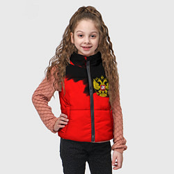 Детский жилет Россия красные краски, цвет: 3D-светло-серый — фото 2