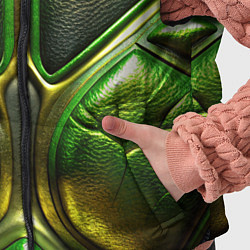 Детский жилет Объемная зеленая текстурная кожа, цвет: 3D-светло-серый — фото 2