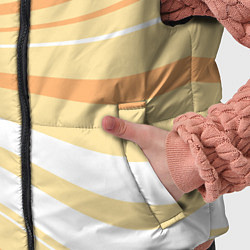 Детский жилет Светлый жёлто-оранжевый волнистые полосы, цвет: 3D-светло-серый — фото 2