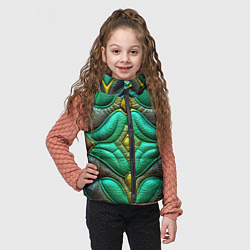 Детский жилет Объемная футуристичная текстура из кожи, цвет: 3D-светло-серый — фото 2