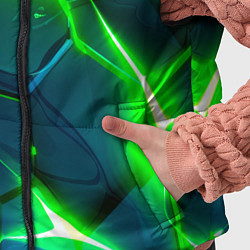 Детский жилет Неоновые яркие зеленые разломленные плиты со свето, цвет: 3D-красный — фото 2