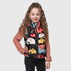 Детский жилет Разноцветные слоны узор, цвет: 3D-светло-серый — фото 2